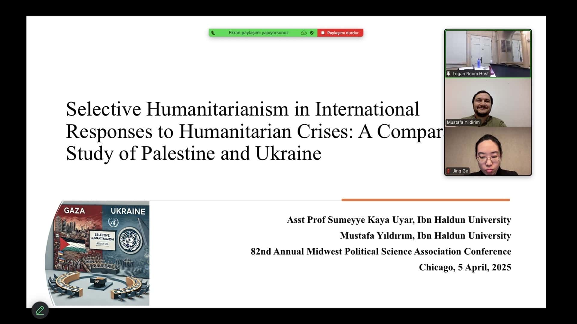 Our Academicians Discussed the Humanitarian Crises in Palestine and Ukraine Comparatively at the MPSA Conference